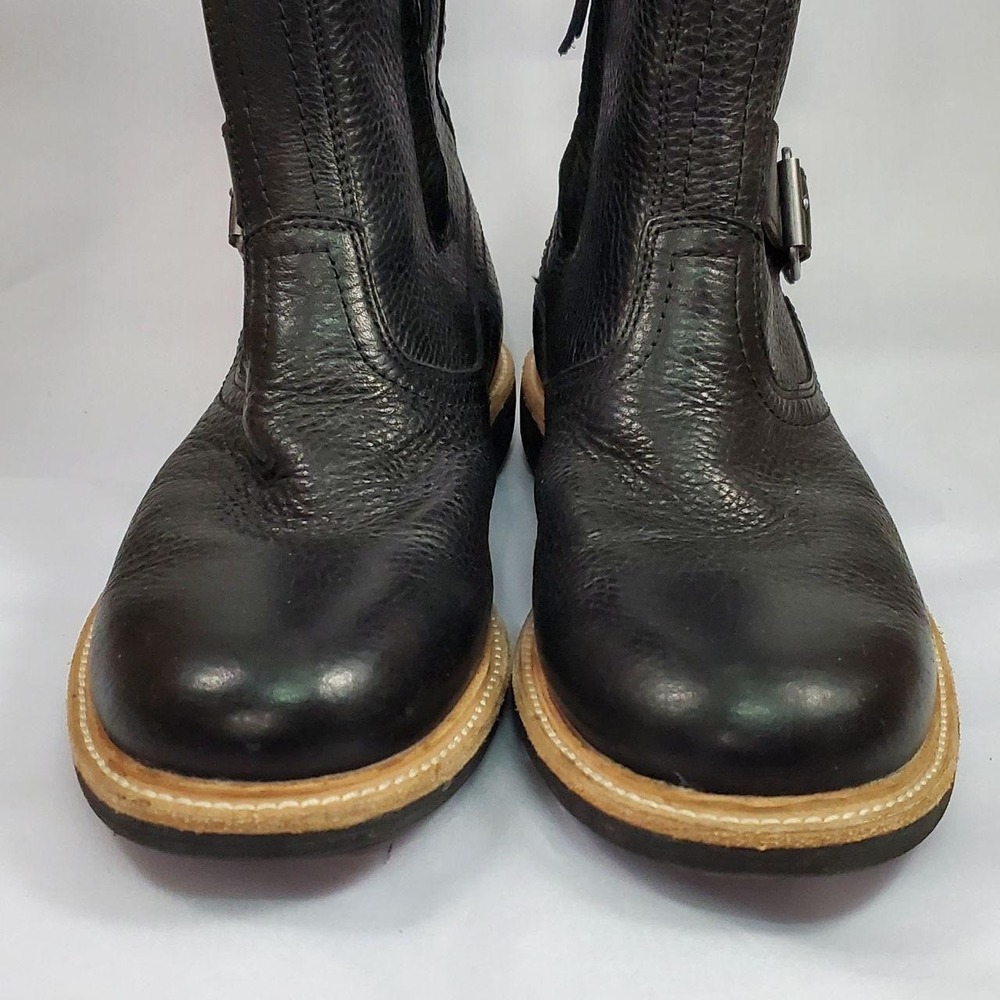UGG Leather Low Boots Mens Lined Biker style Goth Rae Pull on zipper side